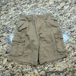 RuffHewn Boys Khaki Cargo Shorts Tan Cotton Size 5 Multi Pocket Kids